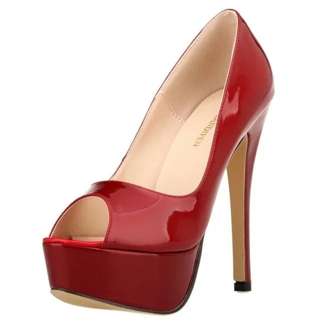 Women's 14cm Platform Peep-Toe Stiletto Heels