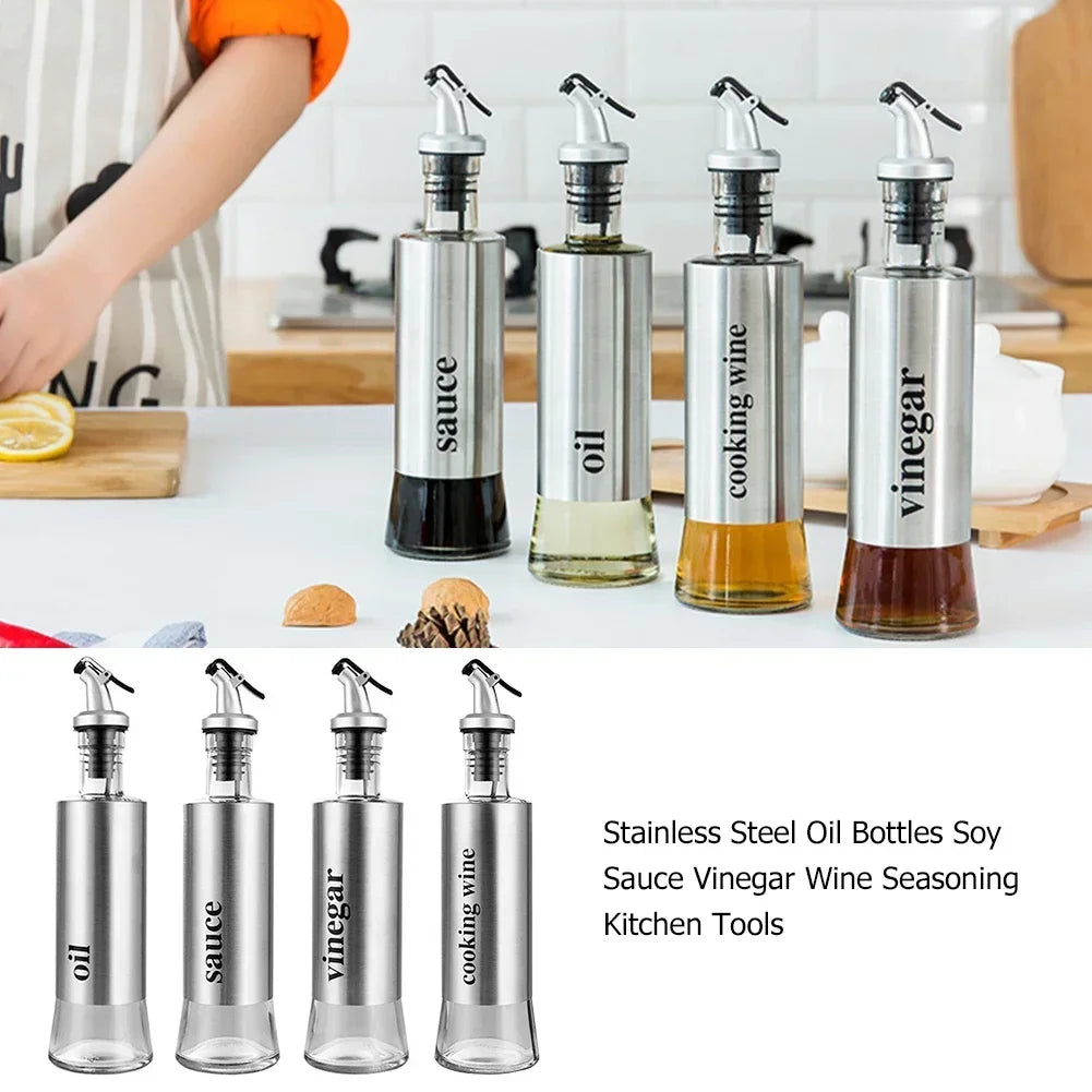 No-Drip Stainless Steel Oil Bottle