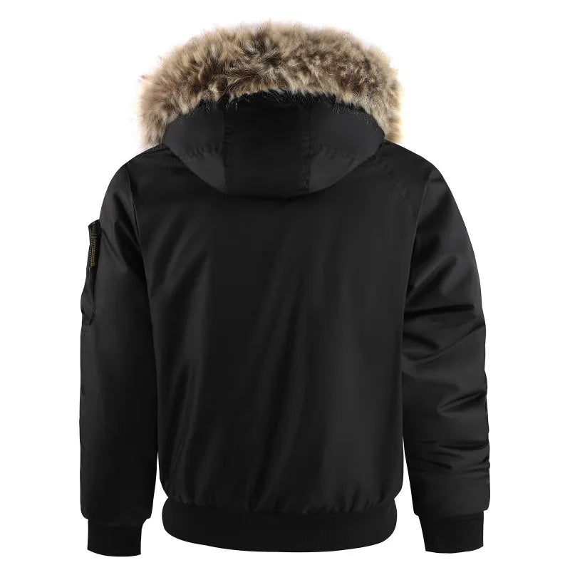 Men's Fur Collar Hooded Down Jacket