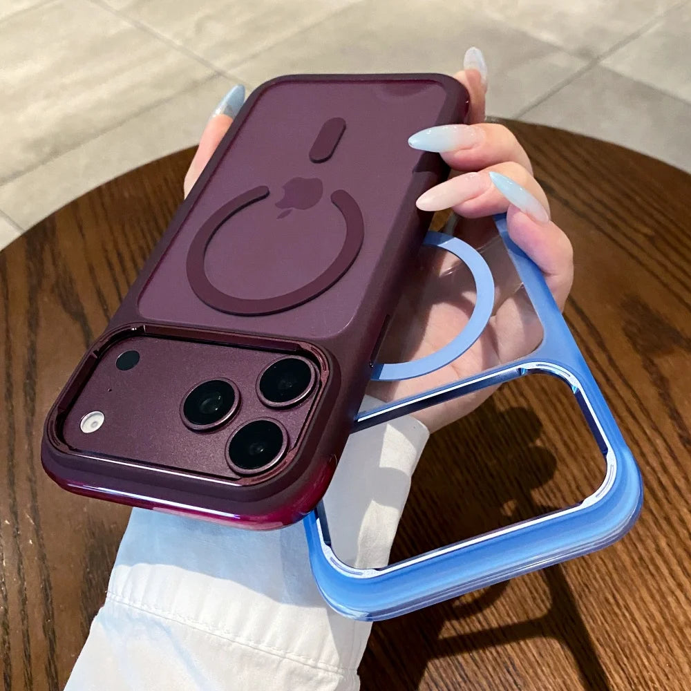 ✨ Clear Crystal Magnetic Wireless Charging Case