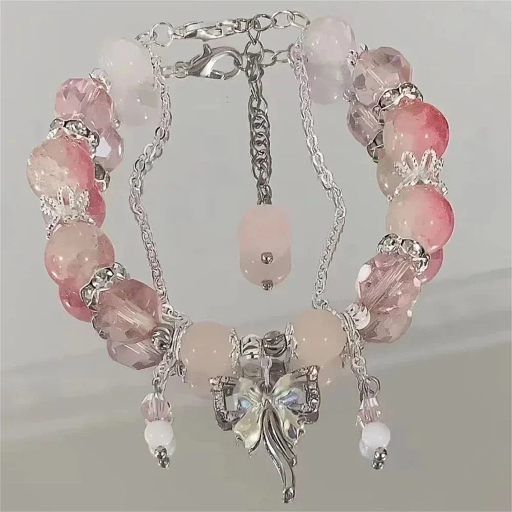 Crystal Flower Tassel Bracelet