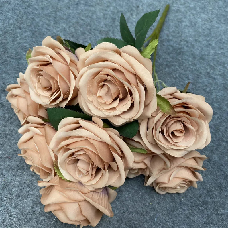 9-Head Artificial Rose Bouquet