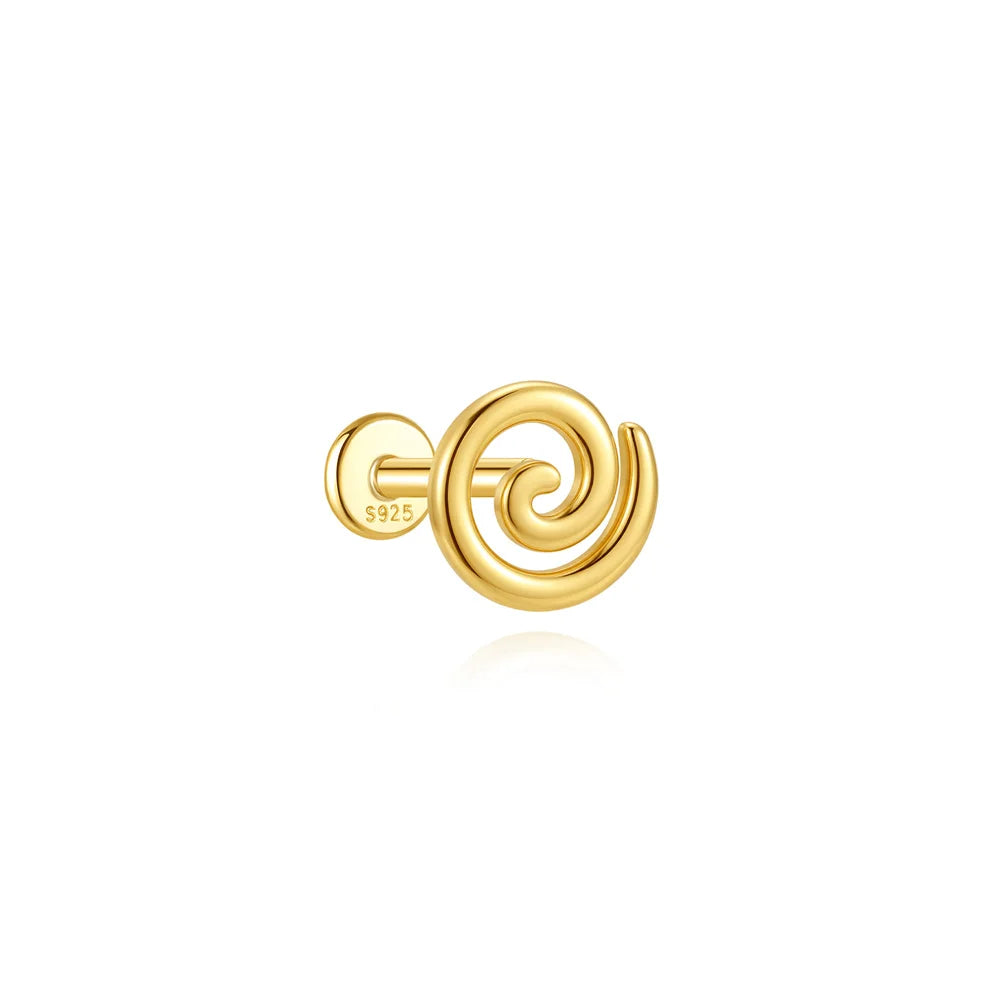 925 Silver Morning Glory Flat Back Stud