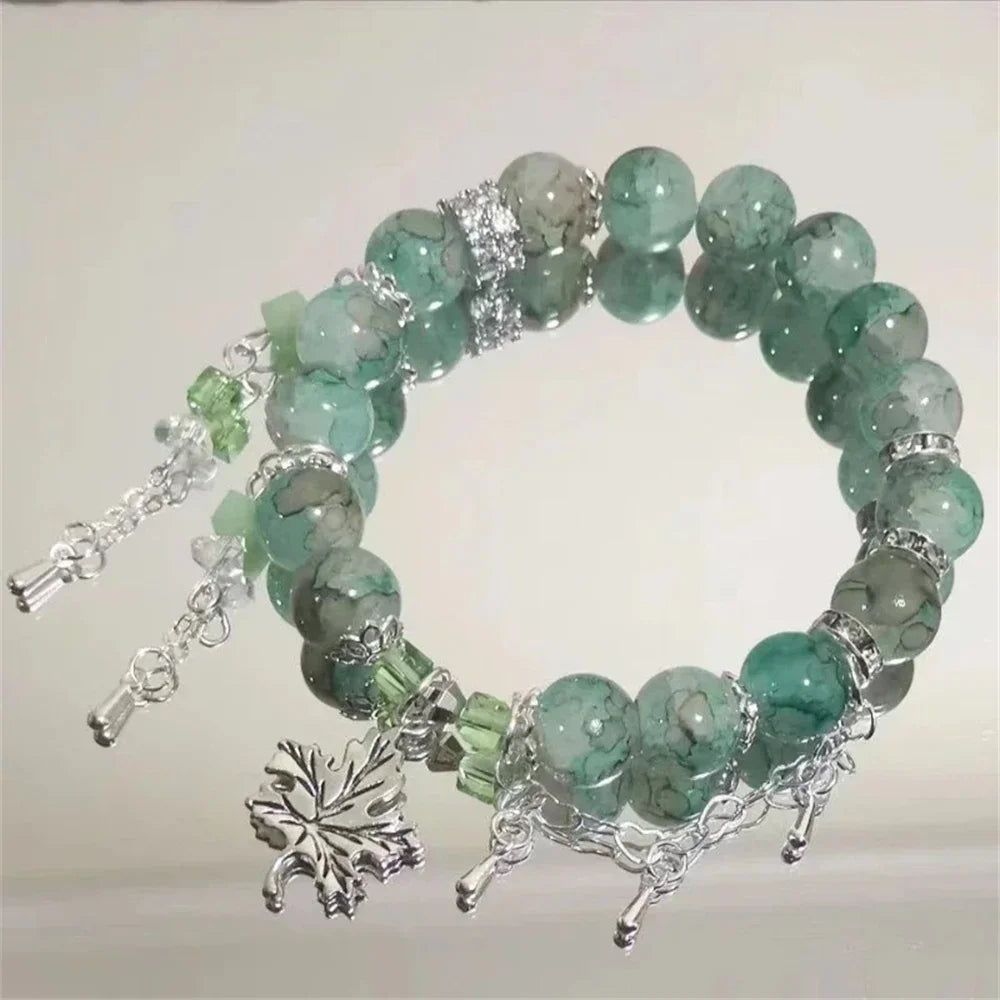 Crystal Flower Tassel Bracelet