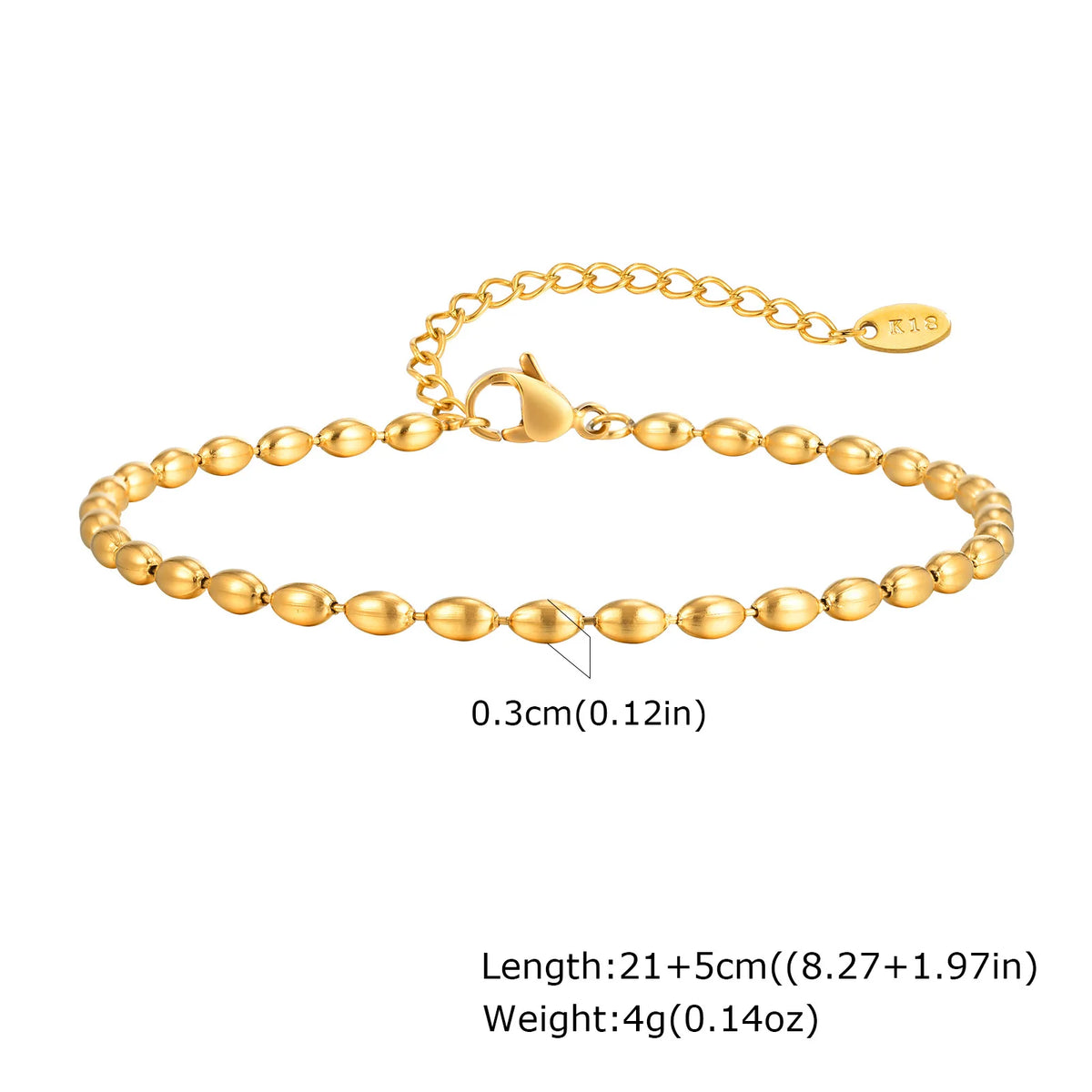Gold Plated Bead Ball Anklet