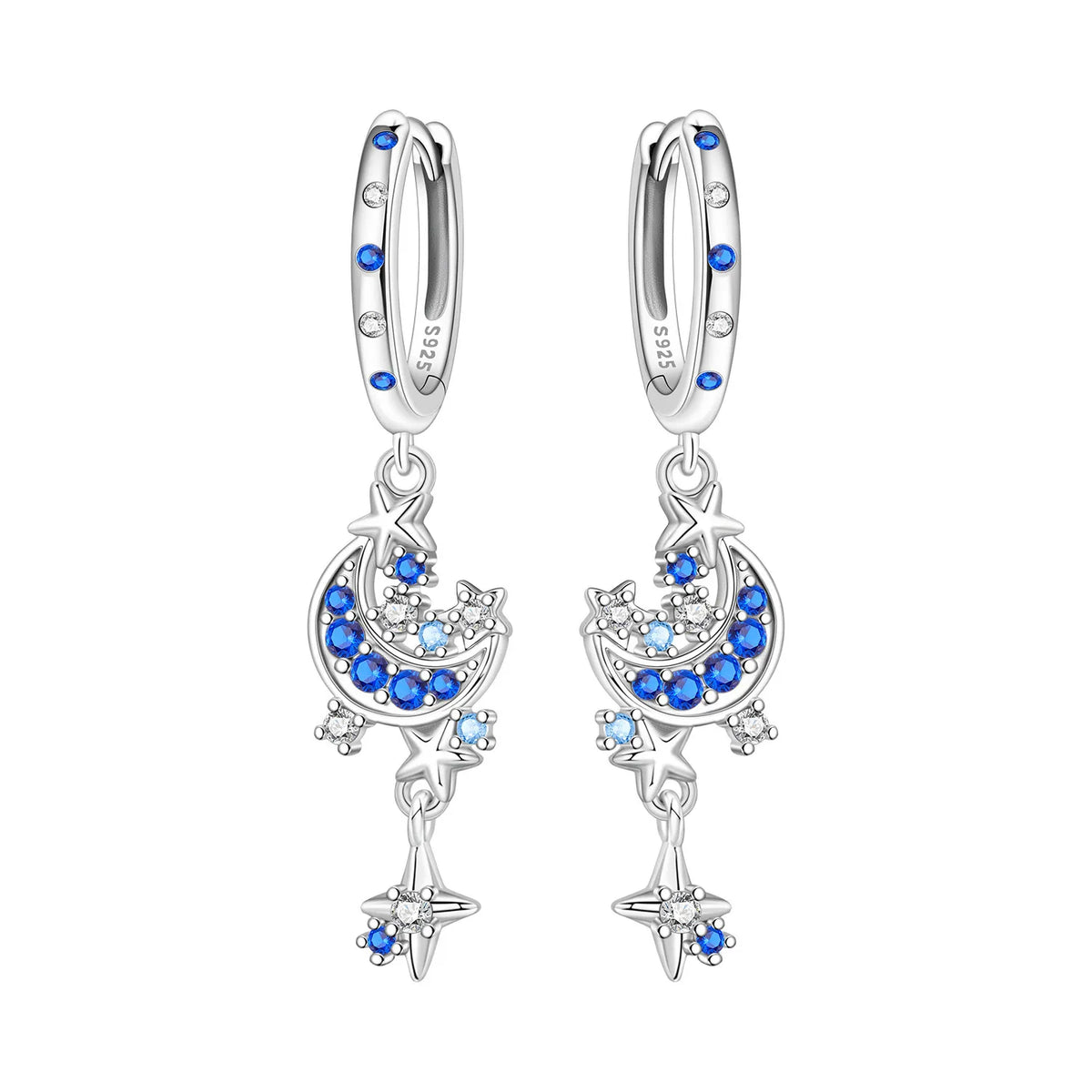 925 Silver Purple Hydrangea Earrings