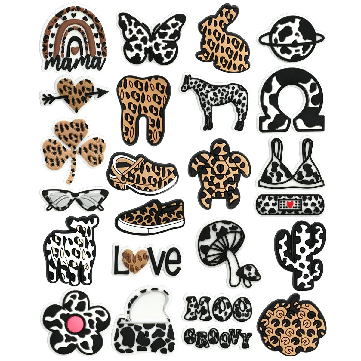 Leopard Print Shoe Buckle Charms