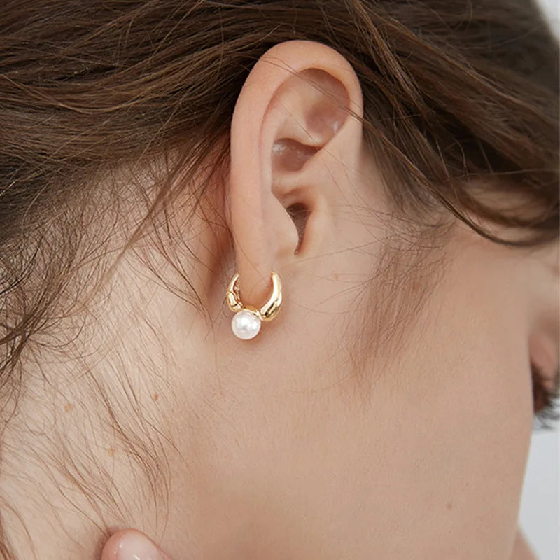 925 Silver Vintage Pearl Ring Earrings