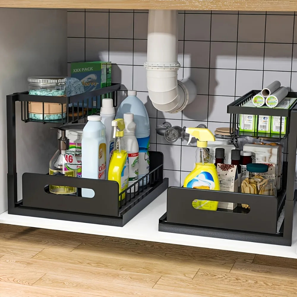 2-Tier Pull-Out Storage Shelf