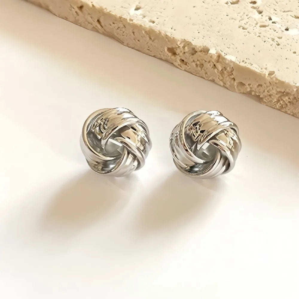 Tiny Gold Twist Stud Earrings