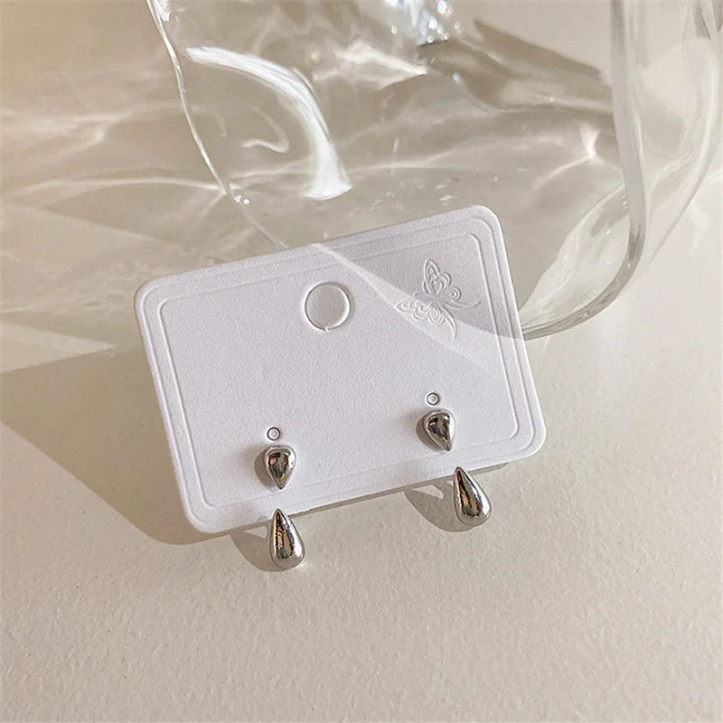 2-in-1 Geometric Oval Stud Earrings