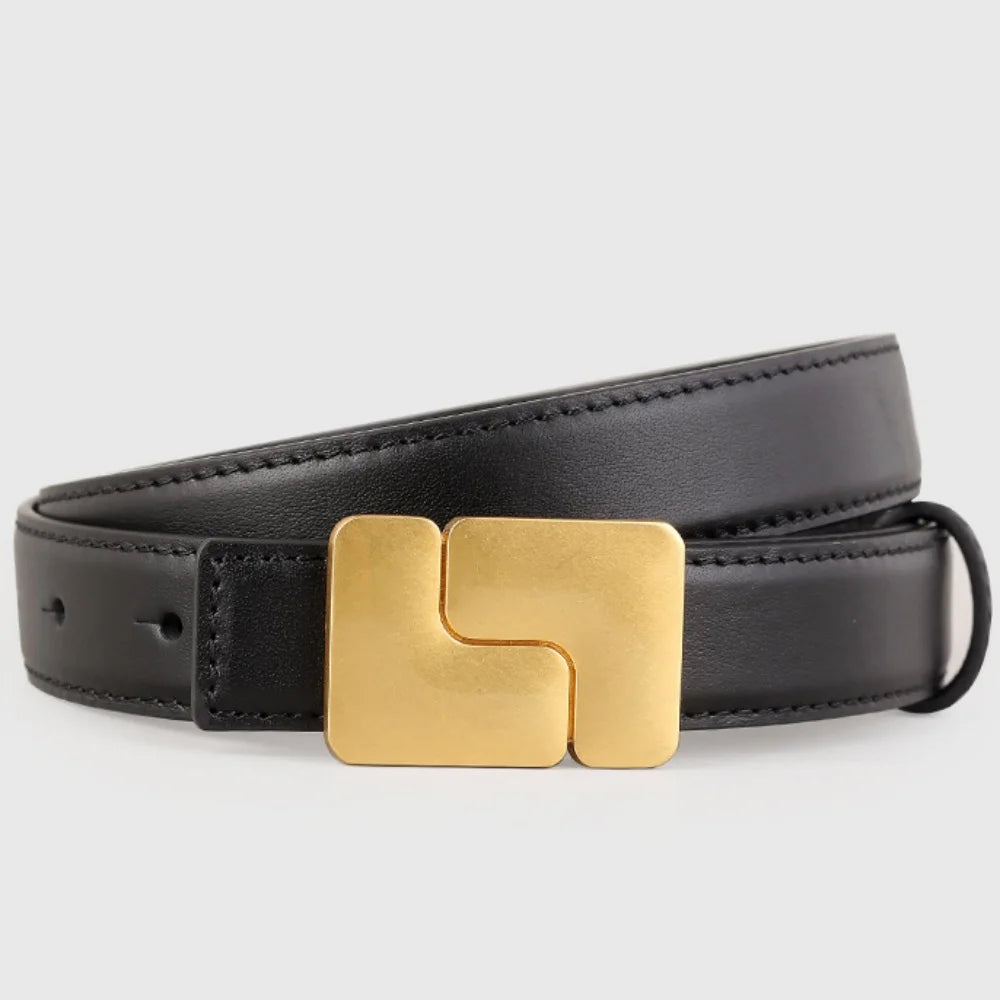 Women's Narrow Leather Waist Belt
