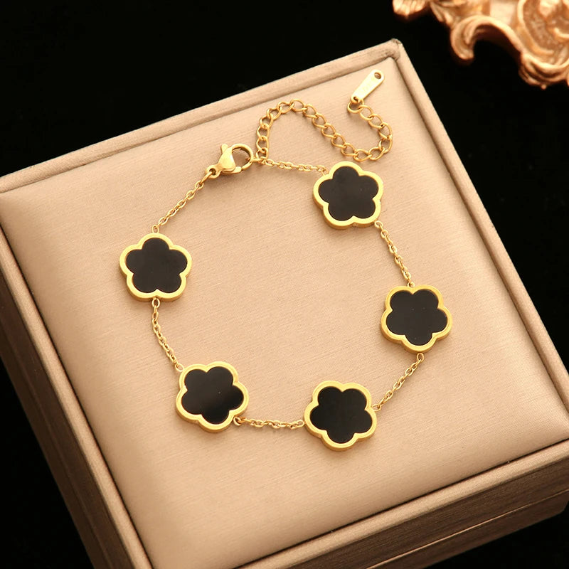 🌸 EILIECK Flower Clover Jewelry Set