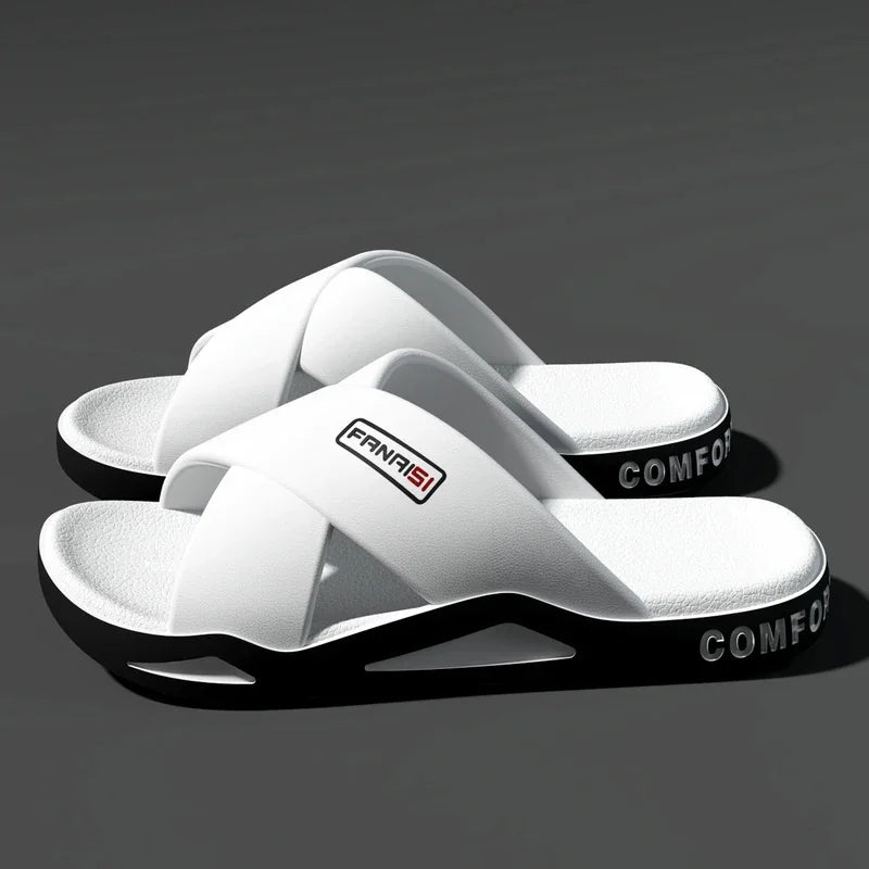 Men's Cross-Strap Beach Slides
