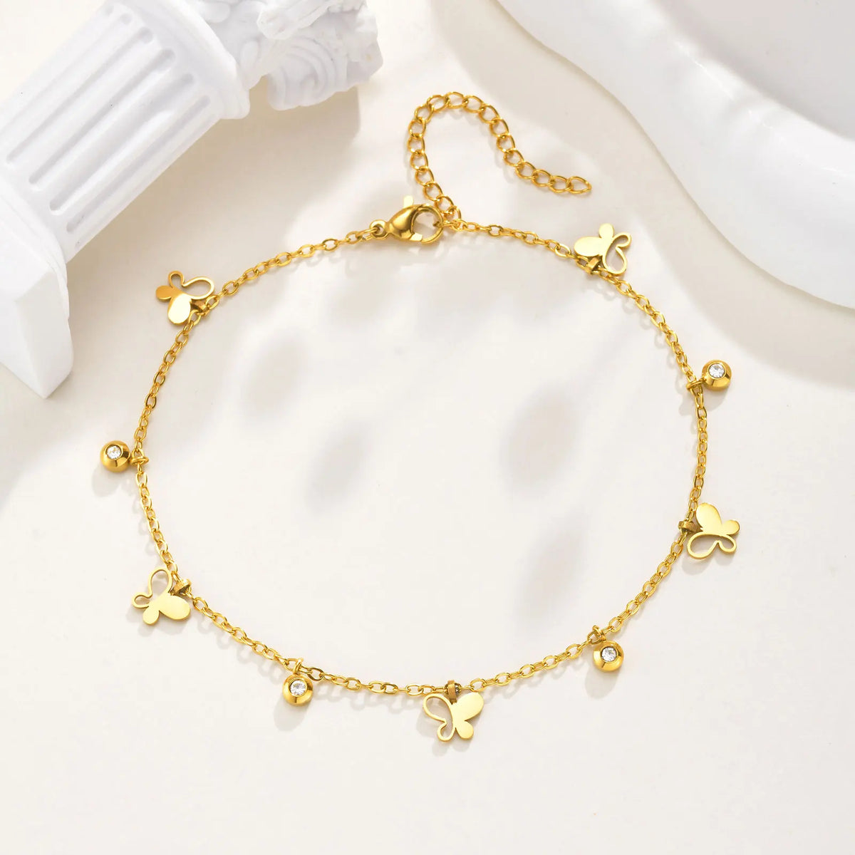 Gold Disc Tassel Anklet