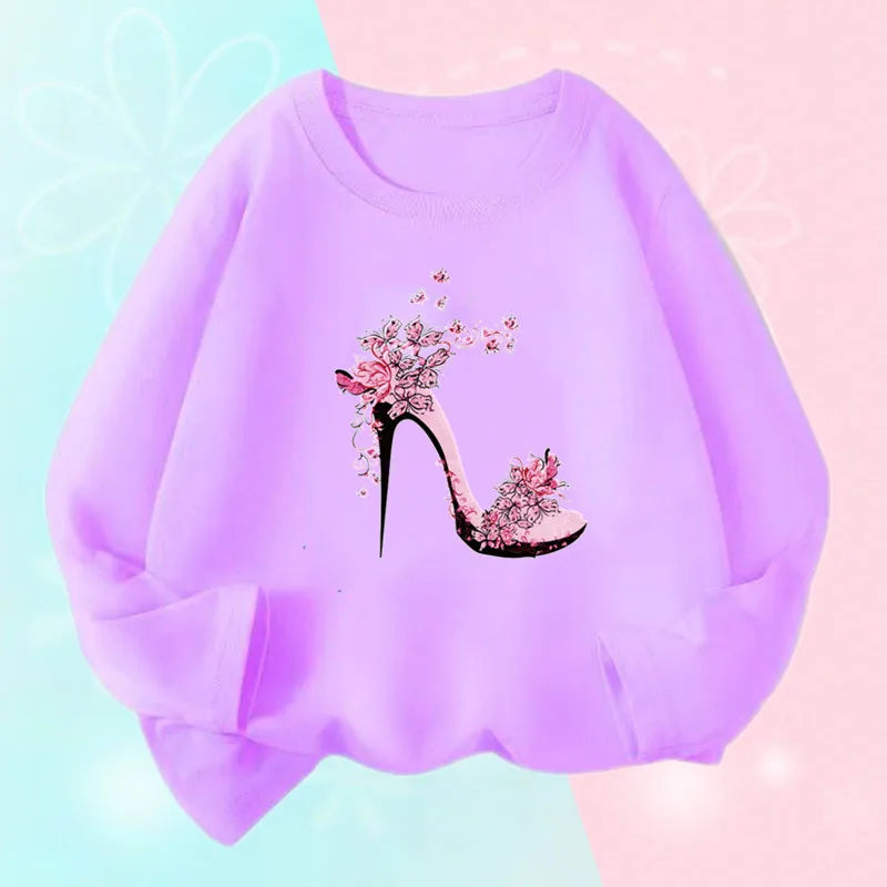 Kids Bow Print Long Sleeve T-Shirt
