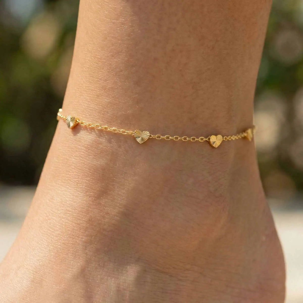 18K Gold Plated Heart Anklet