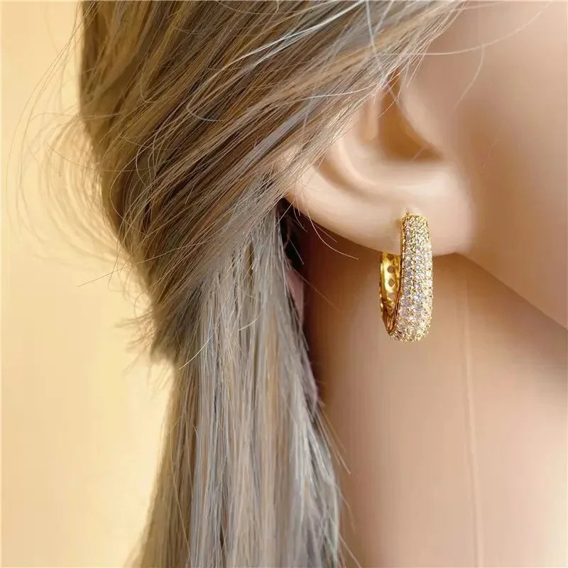 Dazzling CZ Hoop Earrings