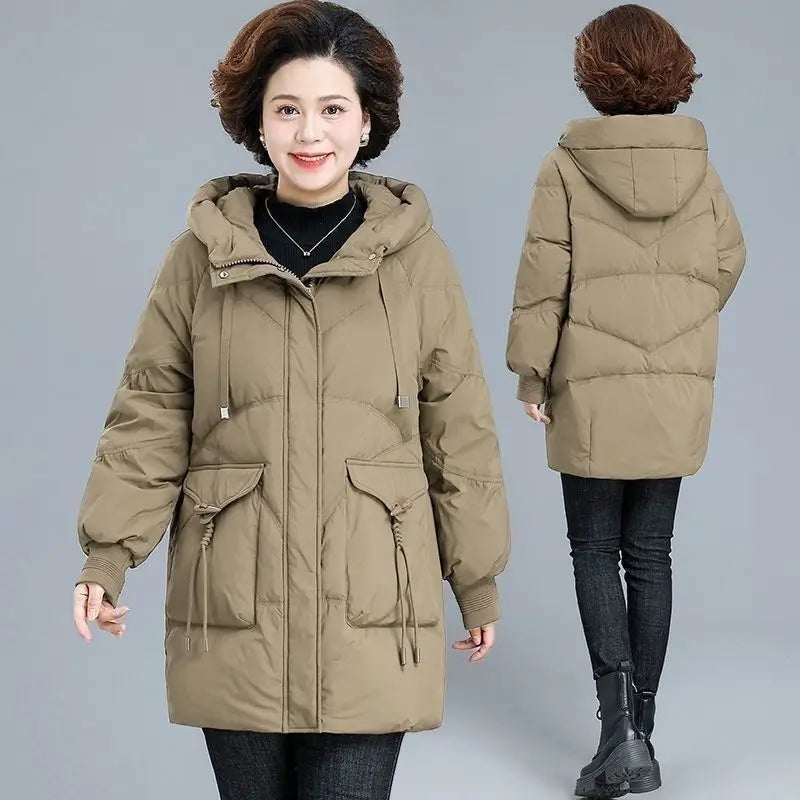 Women's Mid-Length Hooded Puffer (Plus Size)