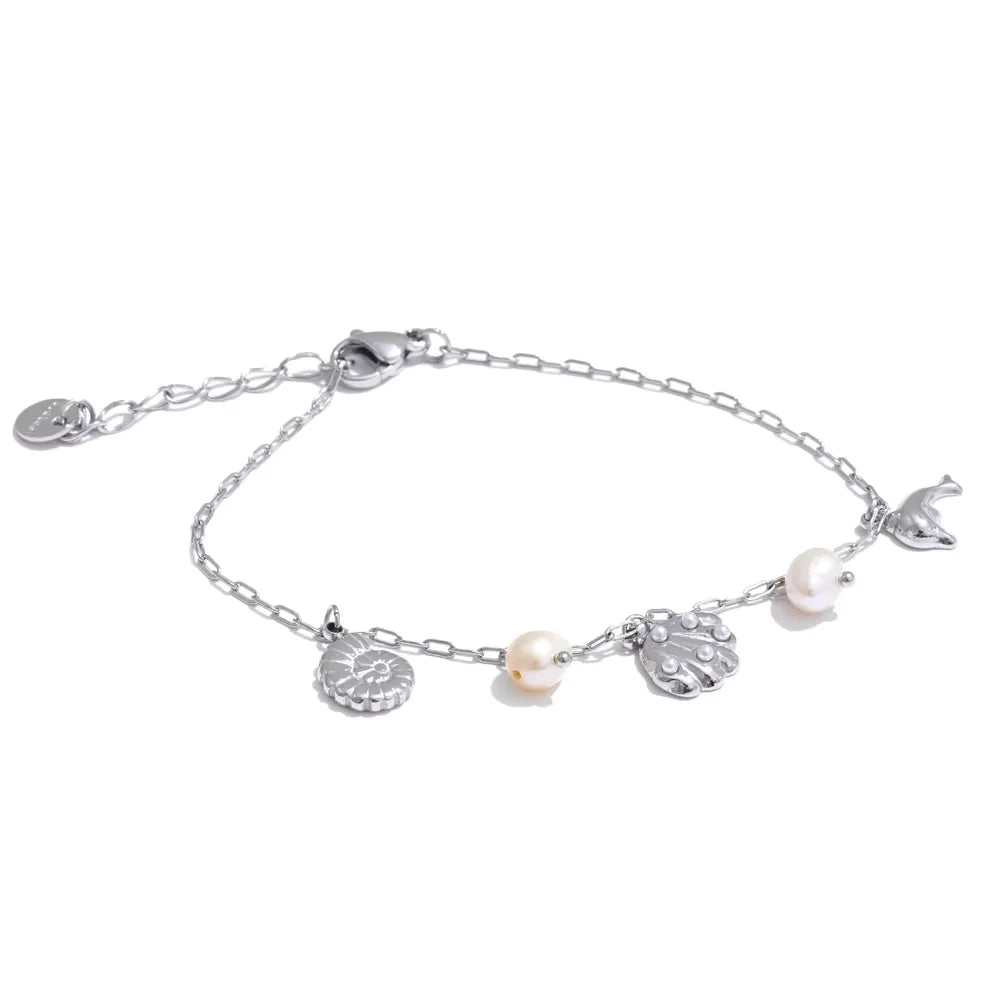 Ocean Shell & Dolphin Charm Anklet