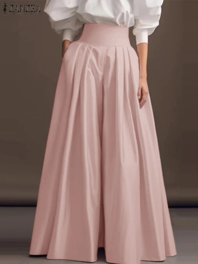 High Waist Pleated Office Trousers