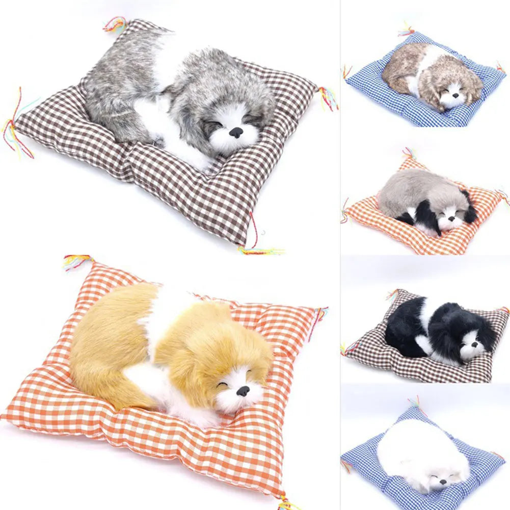 Sleeping Cat & Dog Plush with Sound