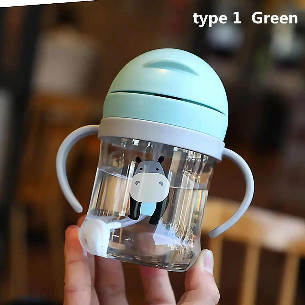 Kids Cartoon Straw Water Bottle 250ml