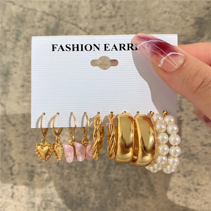 Earrings Set Butterfly Acrylic