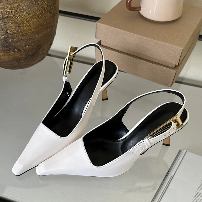 Women's Pointed-Toe Strap Slingback Pumps