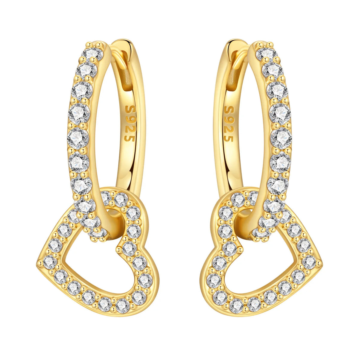 925 Silver 18K Gold Water Drop Earrings