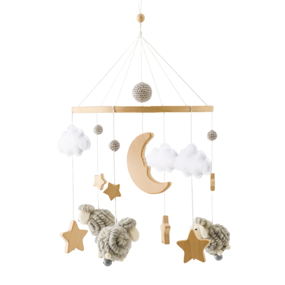 🧸 Wooden Bear Crib Mobile Rattle
