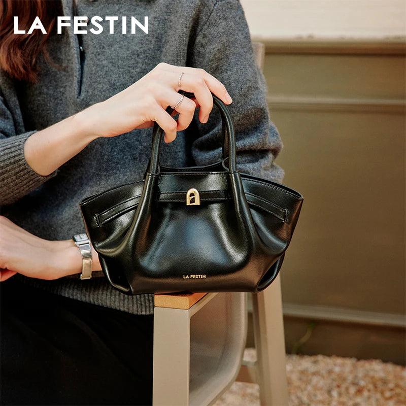 LA FESTIN حقيبة كتف نسائية بشكل دلو