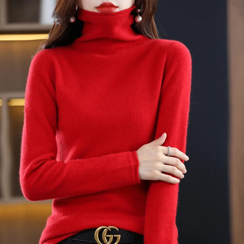 100% Merino Wool Mock Neck Sweater
