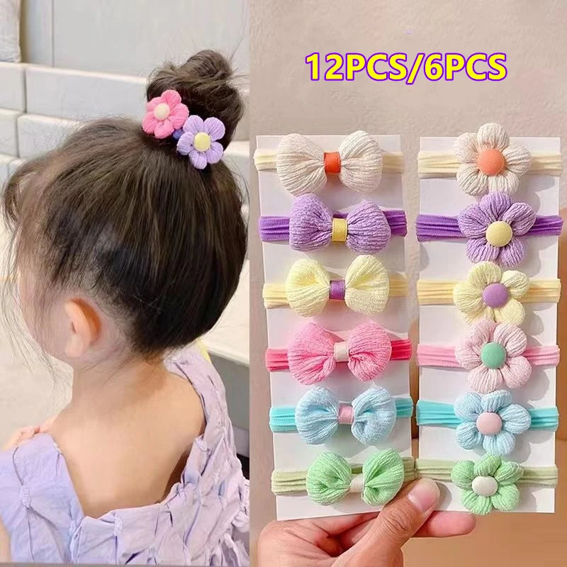 Girls Flower Elastic Hair Bands Set