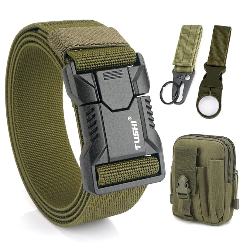 Tactical Elastic Belt with Quick Release Buckle