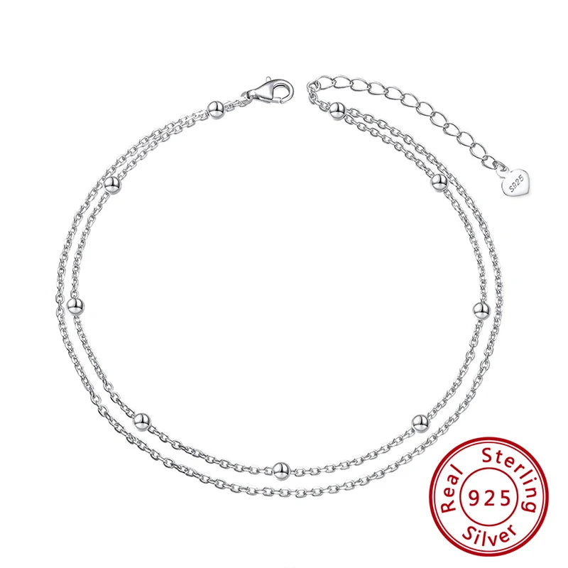 14K Gold 925 Silver Cuban Anklet