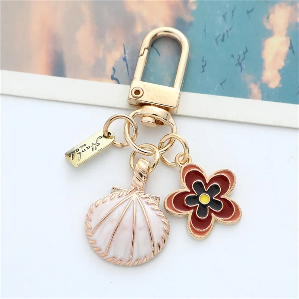 Enamel Cherry Blossom Keychain