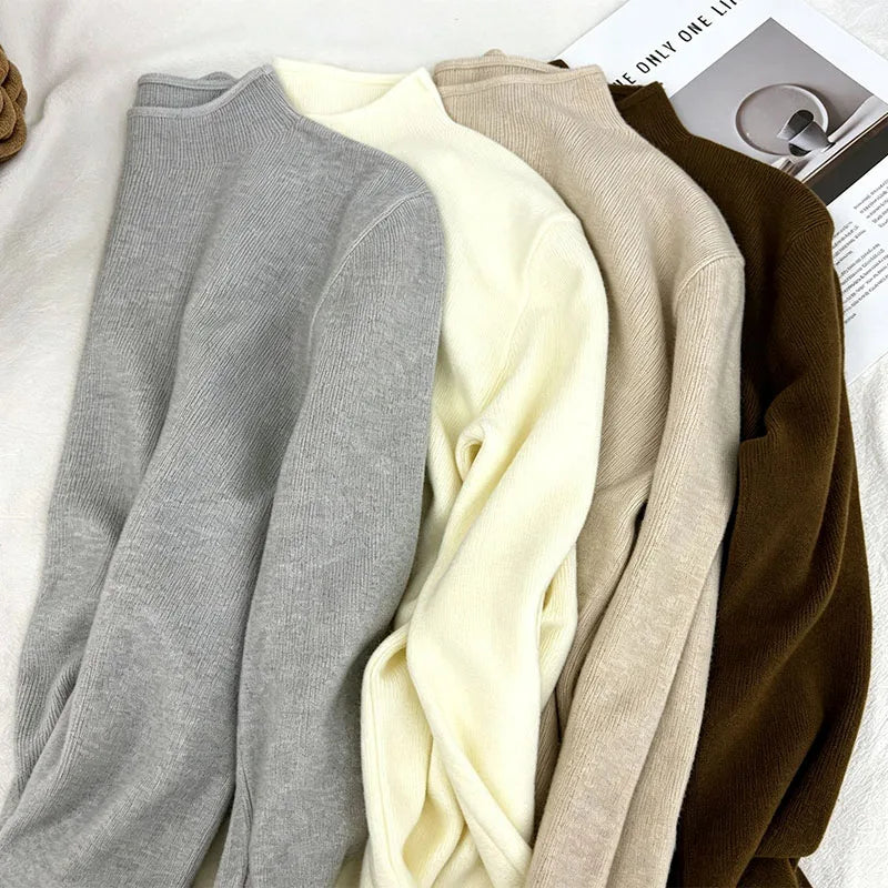 Mock Neck Soft Knit Pullover