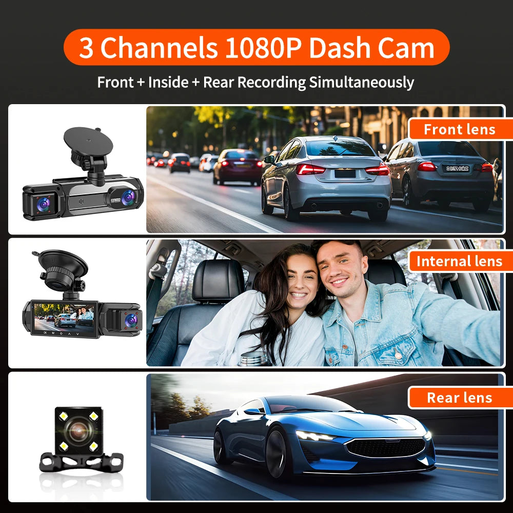 🎦 Triple Camera Dash Cam