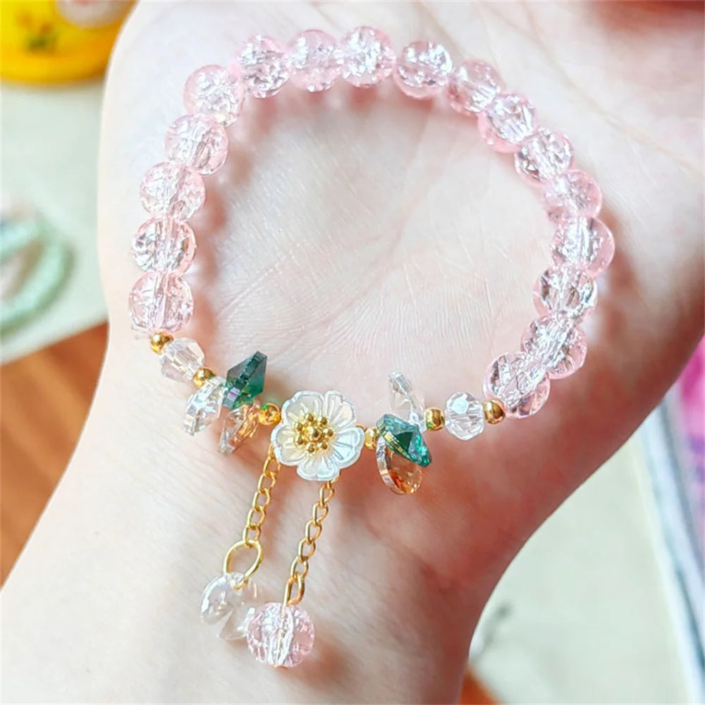Daisy Crystal Bead Bracelet