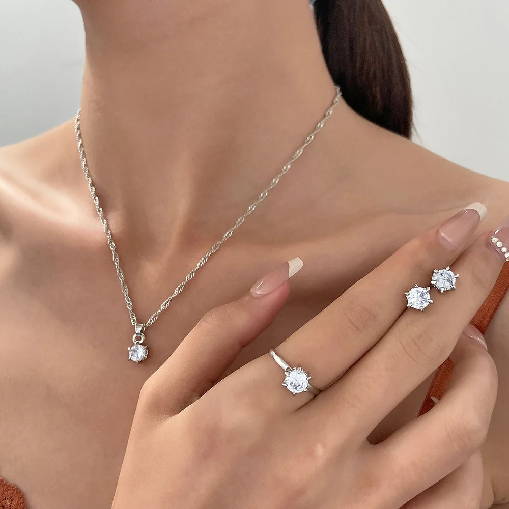 Crystal Jewelry Set – 5 Pcs