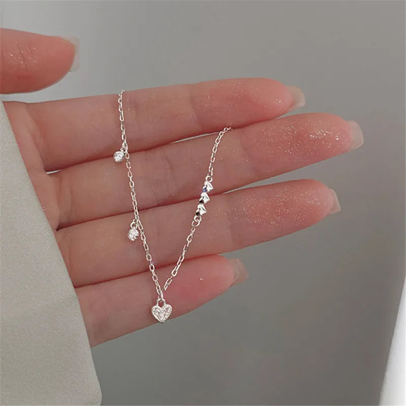 ⭕ S925 Zircon Double Circle Charm Bracelet