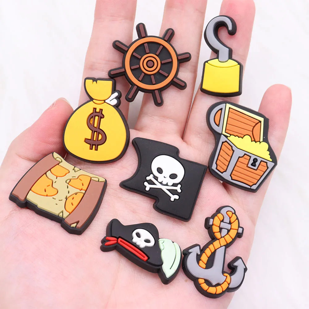 Pirate Skull Shoe Charms