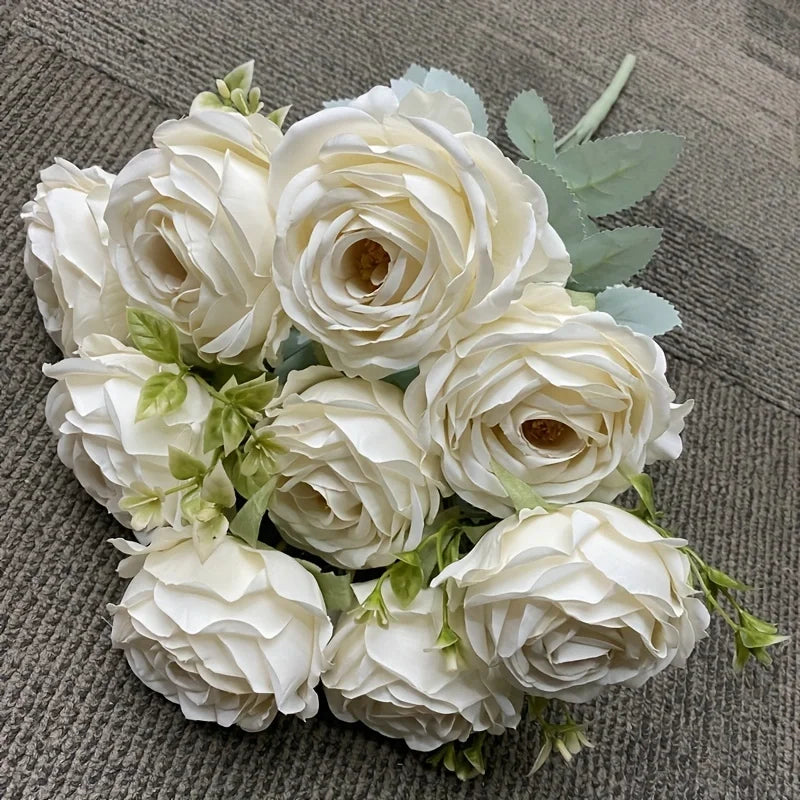 9-Head Artificial Rose Bouquet