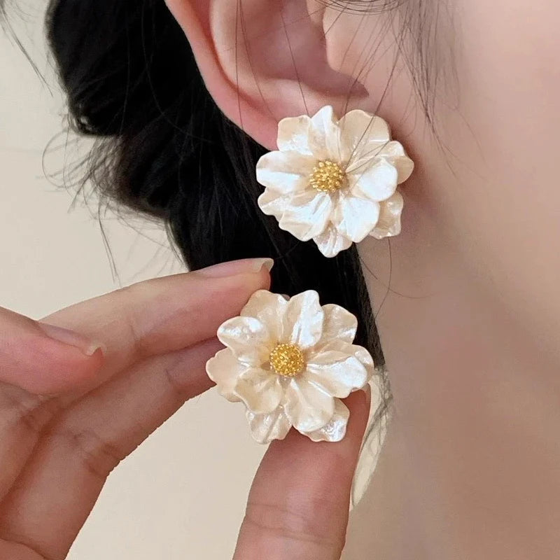 Colorful Acrylic Flower Stud Earrings