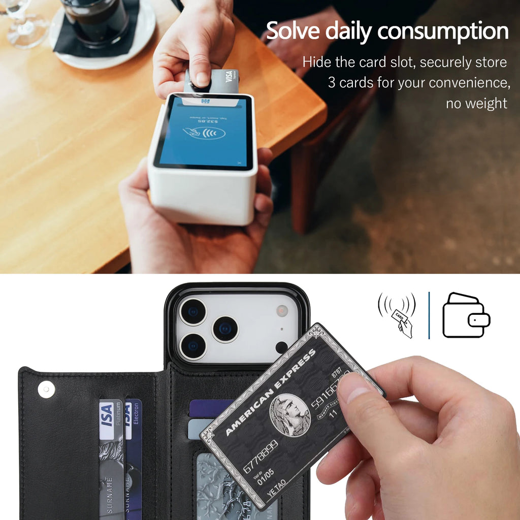 💼 Leather Wallet Flip Magnetic Case