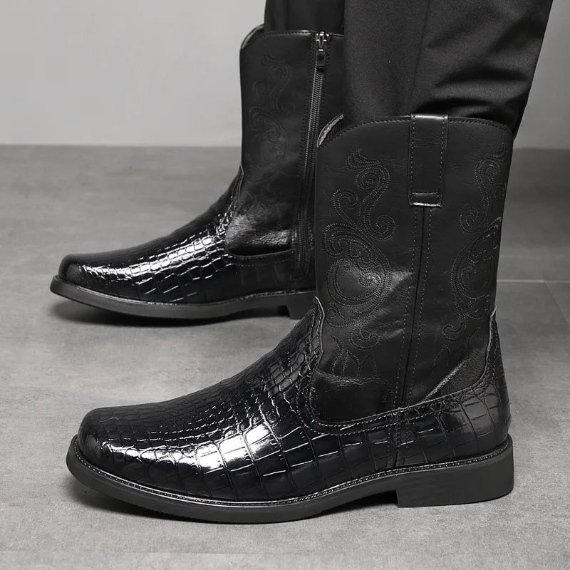 Men's Embroidered Western Cowboy Boots