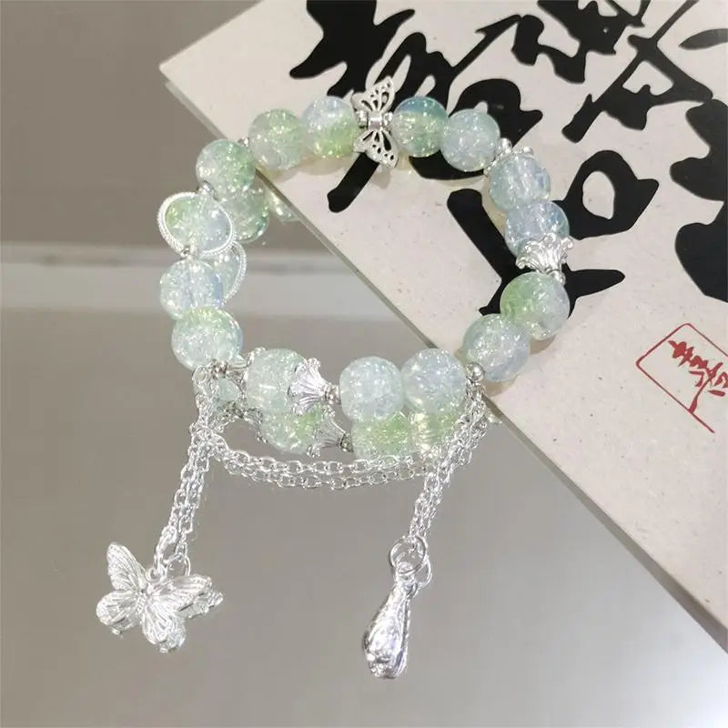 Lucky Bead Butterfly Charm Bracelet