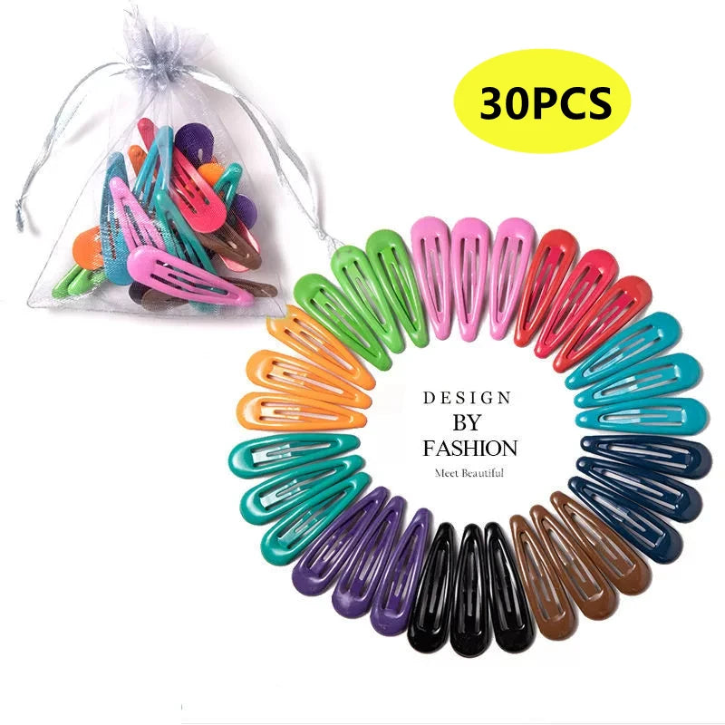 Girls Candy Color Hair Clips Set