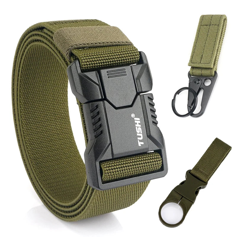 Tactical Elastic Belt with Quick Release Buckle